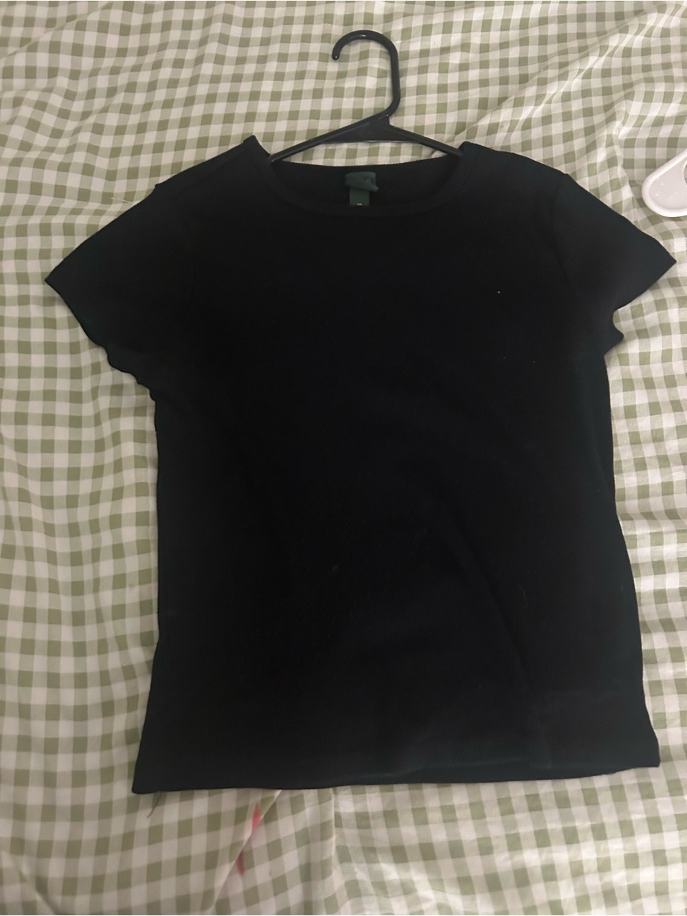 wild fable Black Short Sleeve Crewneck Crop Top